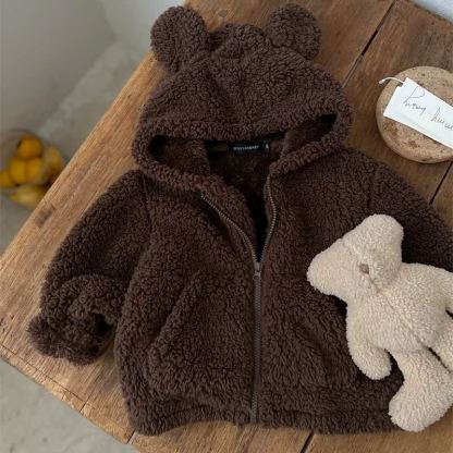 ベビー・幼児用 クマ耳シェルパジップジャケット - 茶色 - 4～5歳 - image 3