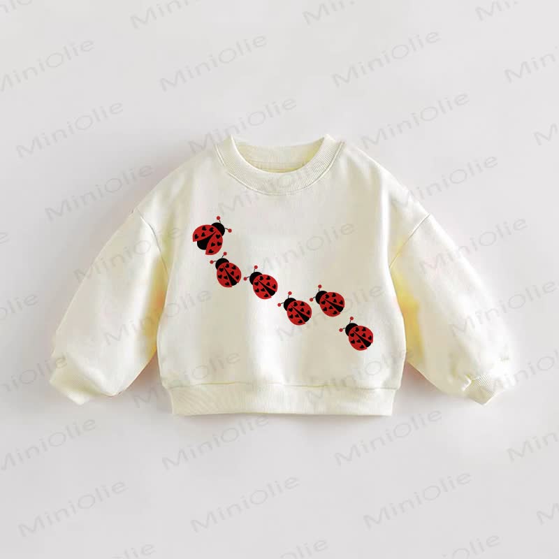 ベビー・幼児用てんとう虫柄クリームスウェットシャツ - クリーム - 3～5歳 - image 1