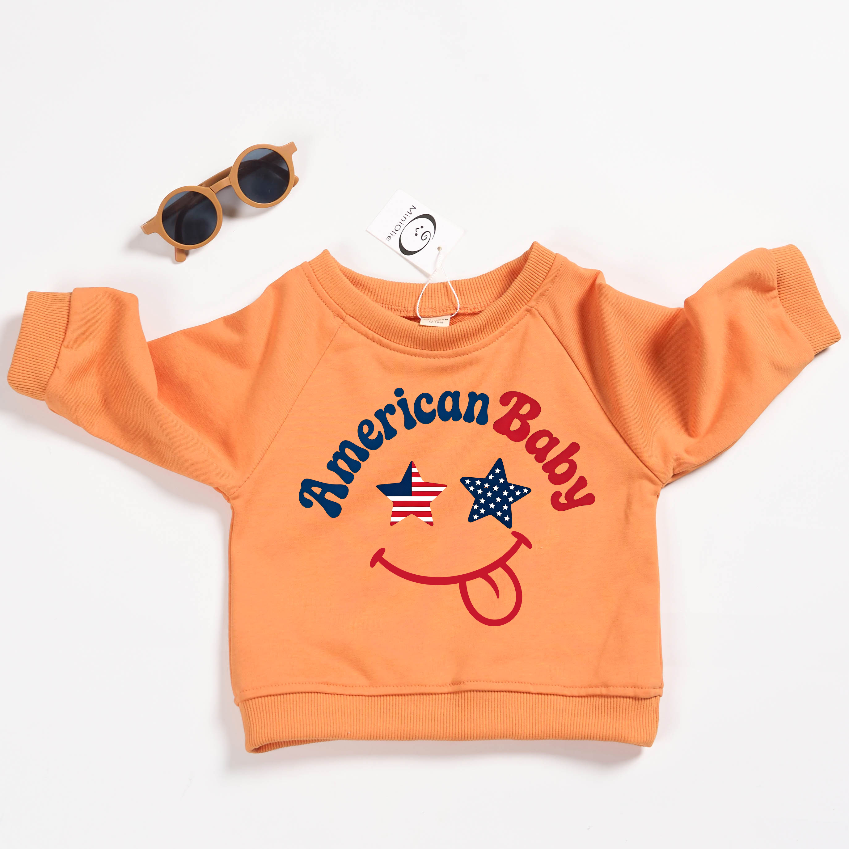 AMERICAN BABY幼児用オレンジスウェットシャツ - オレンジ - 3～5歳 - image 1