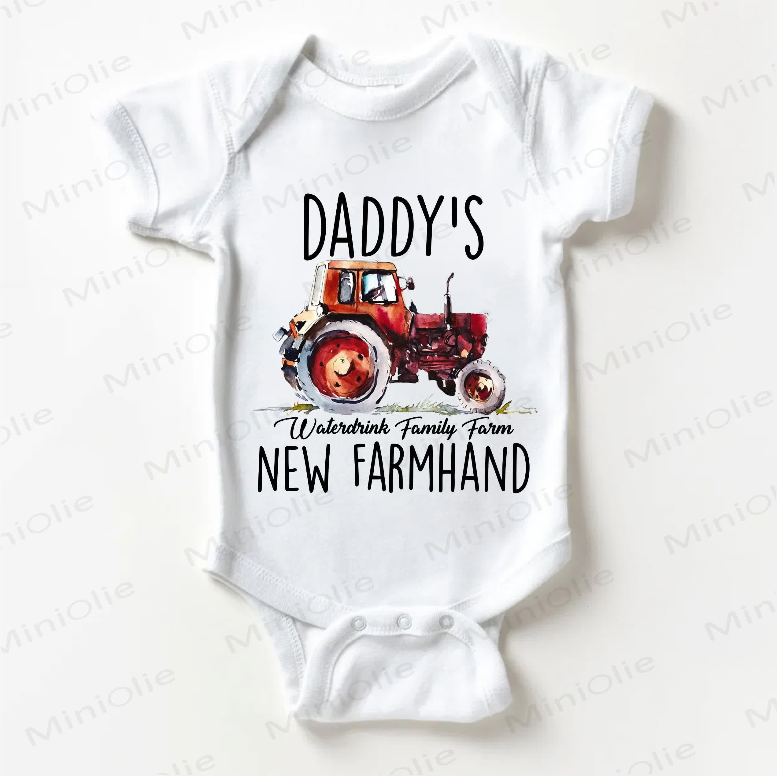 DADDY'S NEW FARMHANDベビー用ホワイトボディスーツ - 白 - 18～24ヶ月 - image 1
