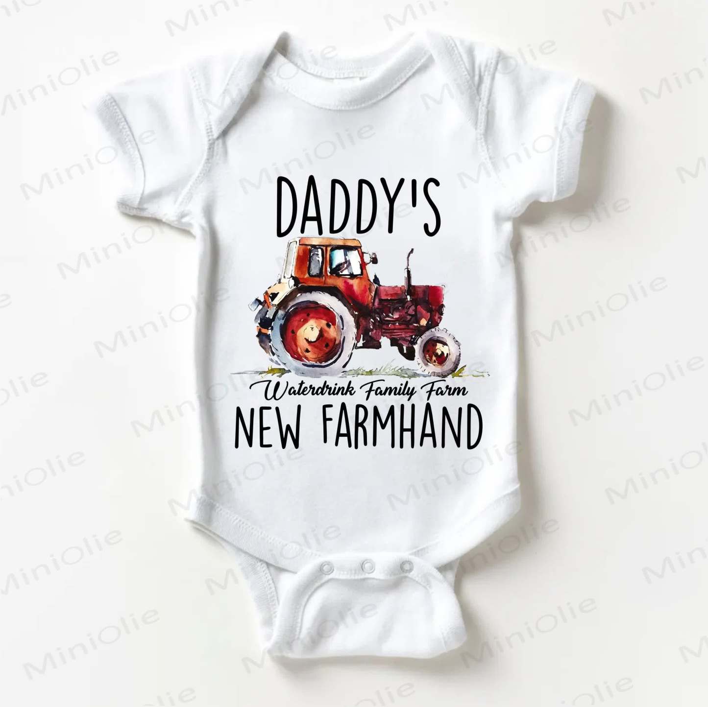 DADDY'S NEW FARMHANDベビー用ホワイトボディスーツ - 白 - 18～24ヶ月 - image 1