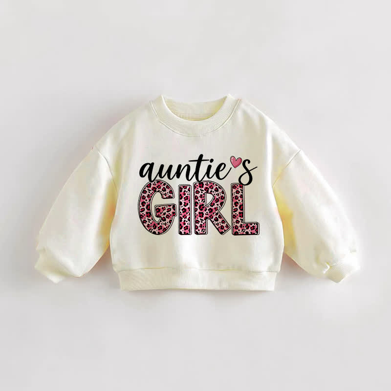 AUNTIE'S GIRLベビー幼児用レオパード柄スローガン入りクリームスウェットシャツ - クリーム - 3～5歳 - image 1
