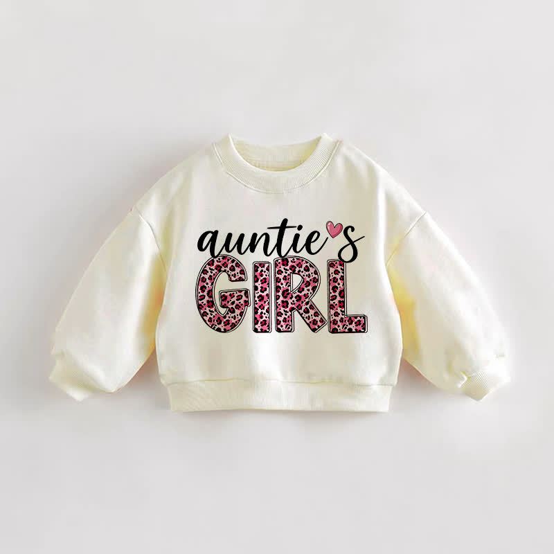 AUNTIE'S GIRLベビー幼児用レオパード柄スローガン入りクリームスウェットシャツ - クリーム - 3～5歳 - image 1