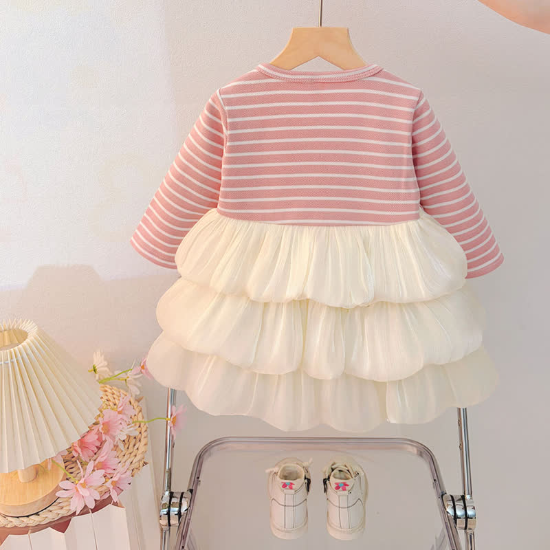 ベビー・幼児用女の子向けうさぎ柄ストライプニットチュールDress - image 3