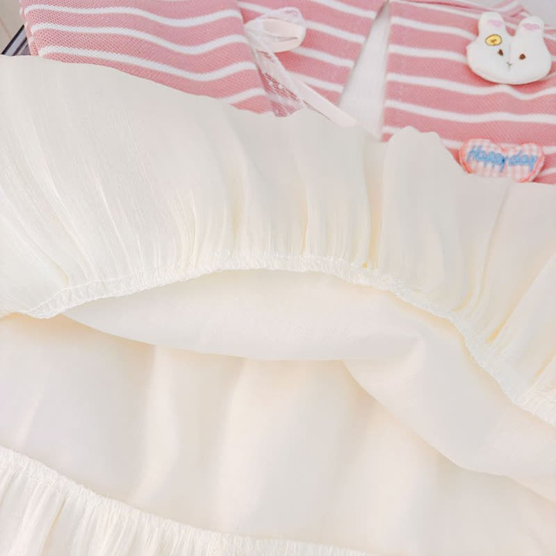 ベビー・幼児用女の子向けうさぎ柄ストライプニットチュールDress - image 9