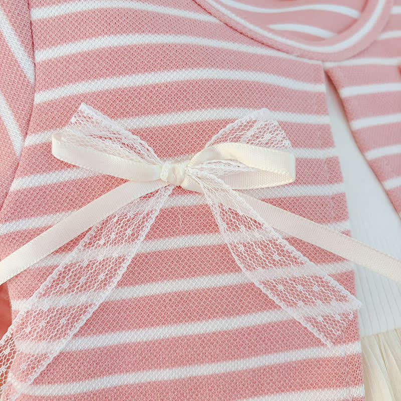 ベビー・幼児用女の子向けうさぎ柄ストライプニットチュールDress - image 6
