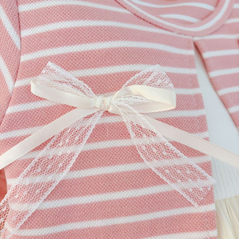 ベビー・幼児用女の子向けうさぎ柄ストライプニットチュールDress - image 6