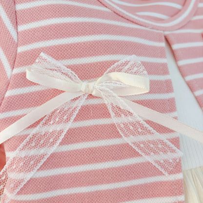 ベビー・幼児用女の子向けうさぎ柄ストライプニットチュールDress - image 6