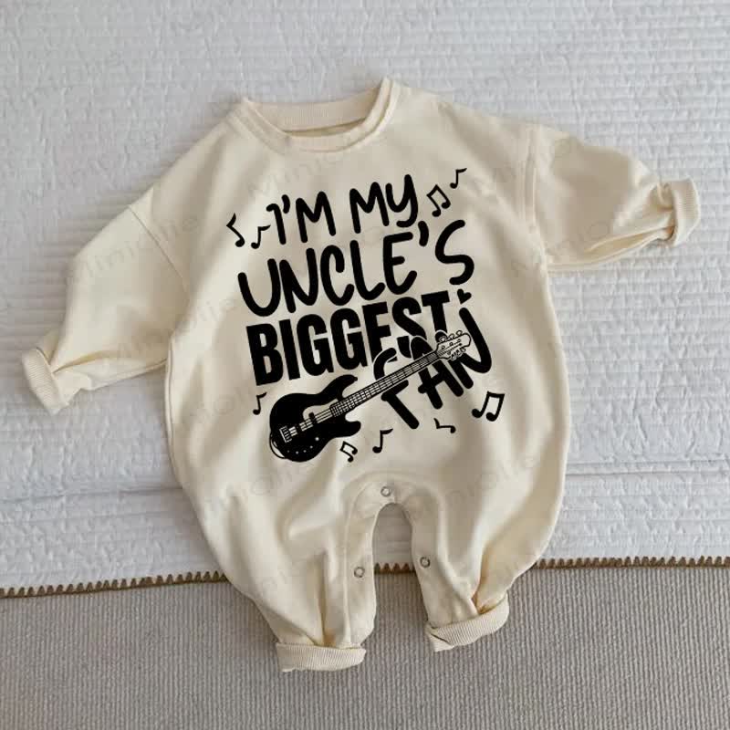 I'M MY UNCLE'S BIGGEST FAN　ベビーベージュロンパース - ベージュ - 2～3歳 - image 1