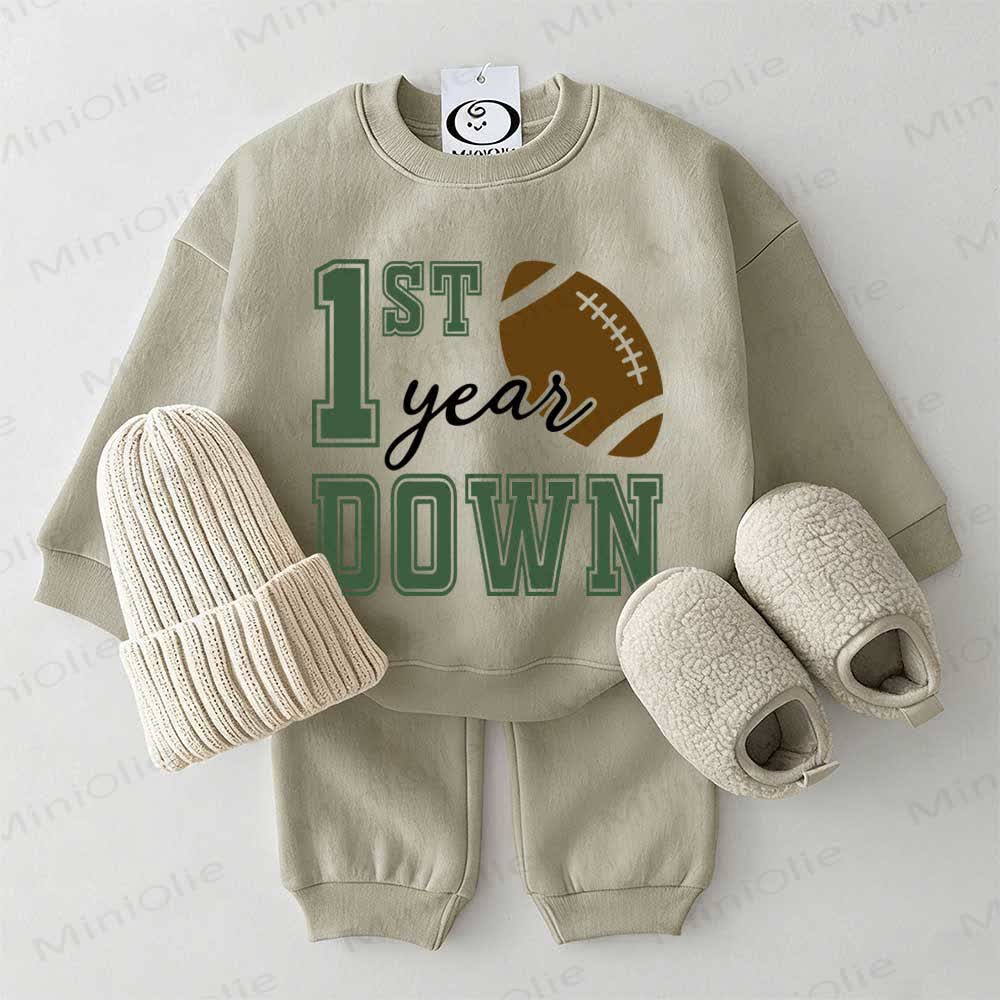 1ST YEAR DOWNベビーラグビー2点セット（グレーグリーン） - グレーグリーン - 2～3歳 - image 1