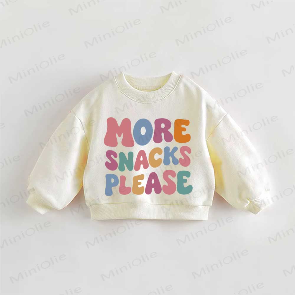 MORE SNACKS PLEASE幼児用クリームスウェットシャツ - クリーム - 3～5歳 - image 1