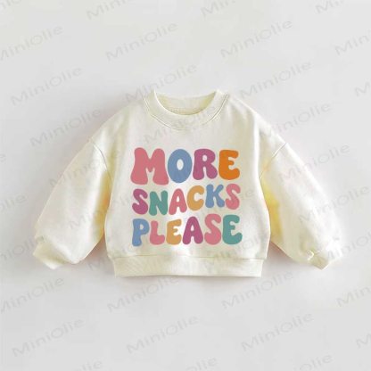 MORE SNACKS PLEASE幼児用クリームスウェットシャツ - クリーム - 3～5歳 - image 1