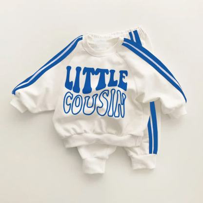 LITTLE COUSINベビーブルーストライプ 2点セット - ホワイト＆ブルー - 3～5歳 - image 1