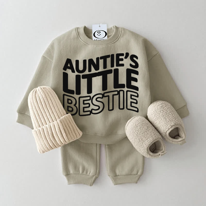 AUNTIE'S LITTLE BESTIEスウェットシャツ2点セット - グレーグリーン - 2～3歳 - image 2