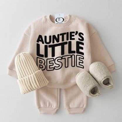 AUNTIE'S LITTLE BESTIEスウェットシャツ2点セット - ベージュ - 2～3歳 - image 1