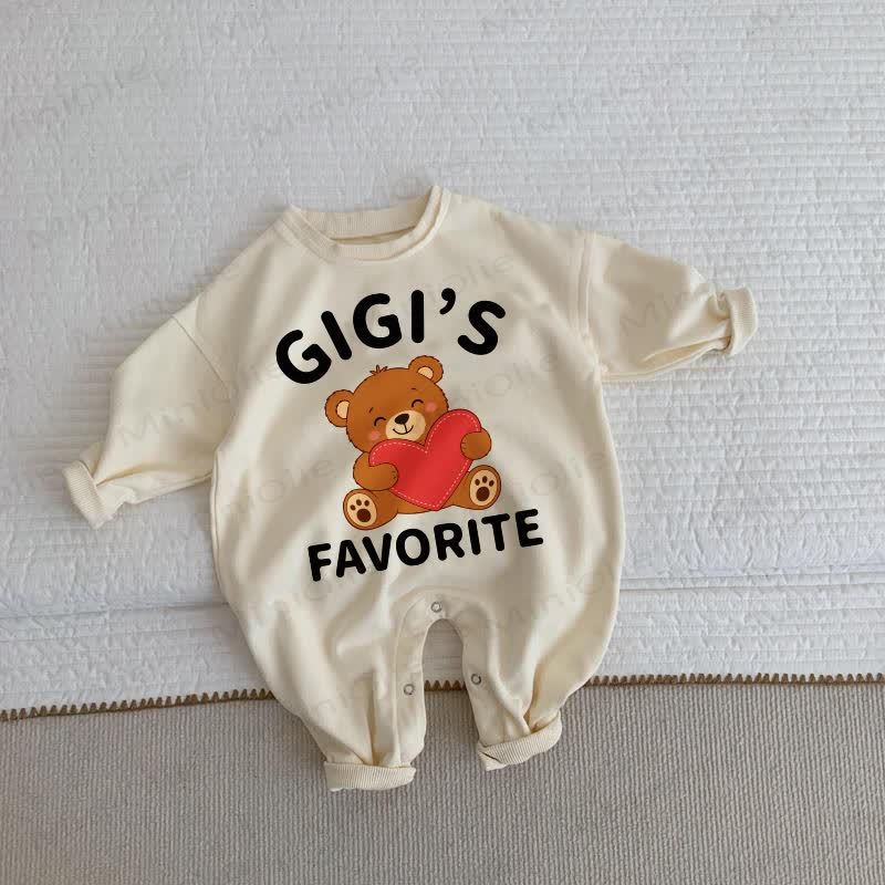 GIGI'S FAVORITEベビーベア ベージュロンパース - ベージュ - 2～3歳 - image 1