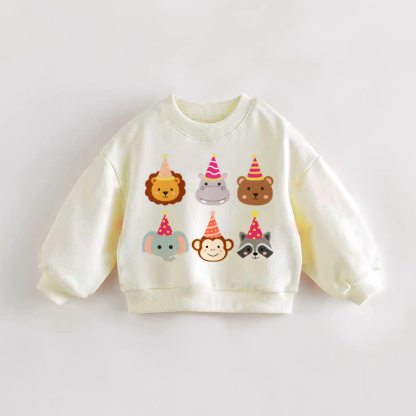 ベビー・幼児用バースデーアニマル柄クリームスウェットシャツ - クリーム - 3～5歳 - image 1