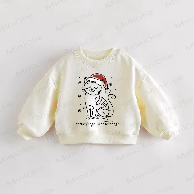 MERRY CATMAS幼児用クリームスウェットシャツ - クリーム - 3～5歳 - image 1