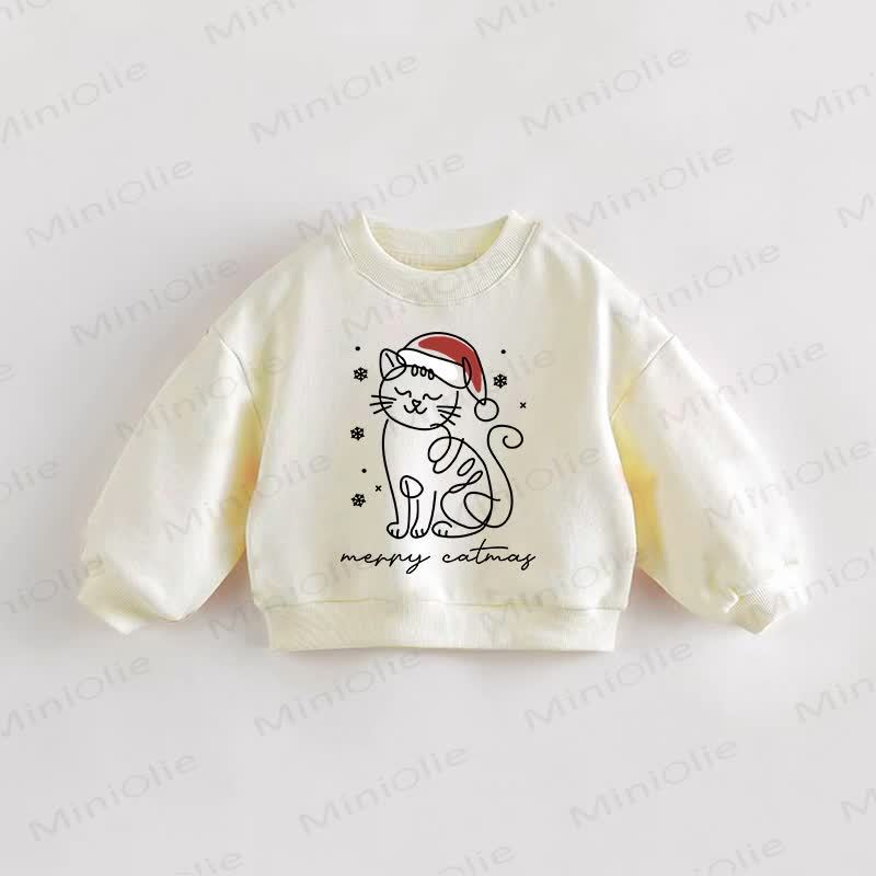 MERRY CATMAS幼児用クリームスウェットシャツ - クリーム - 3～5歳 - image 1