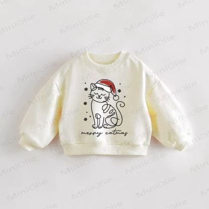 MERRY CATMAS幼児用クリームスウェットシャツ - クリーム - 3～5歳 - image 1