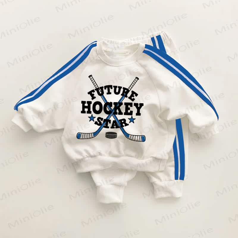  FUTUREのHOCKEYスター ベビーブルーストライプ ツーピースセット - ホワイト＆ブルー - 3～5歳 - image 1