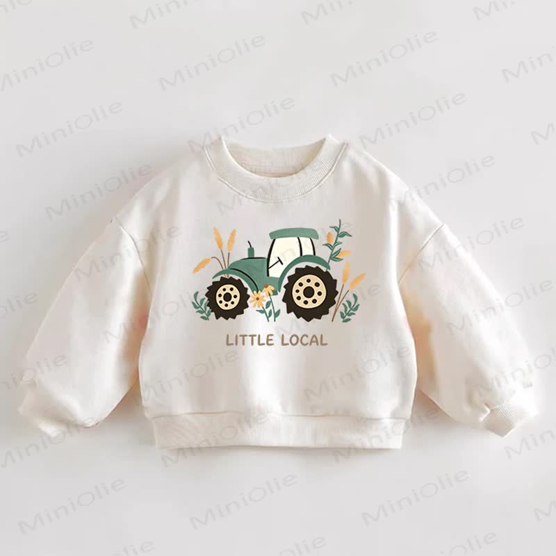 LITTLE LOCALベビー幼児用トラクター柄クリームスウェットシャツ - クリーム - 3～5歳 - image 1
