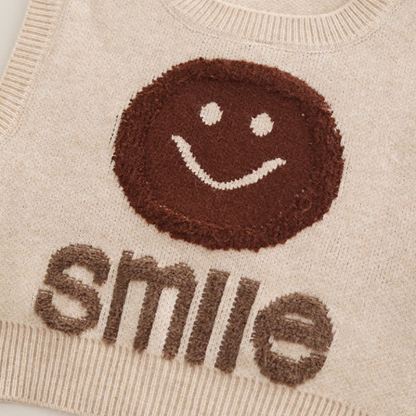 SMILE幼児男の子用スマイリーフェイスニットベスト＆ジョガーパンツ 3点セット - image 7