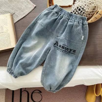 幼児男の子用ブルーデニムハーフジップトップス＆パンツ2点セット - image 11
