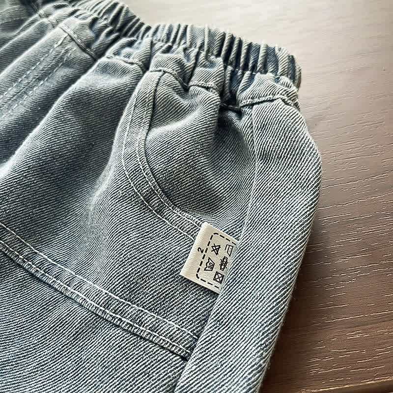 幼児男の子用ブルーデニムハーフジップトップス＆パンツ2点セット - image 12