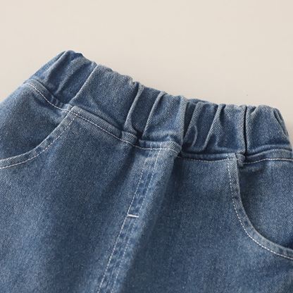 幼児用女の子向けチュールハート柄スウェットシャツとデニムパンツのツーピースセット - image 11