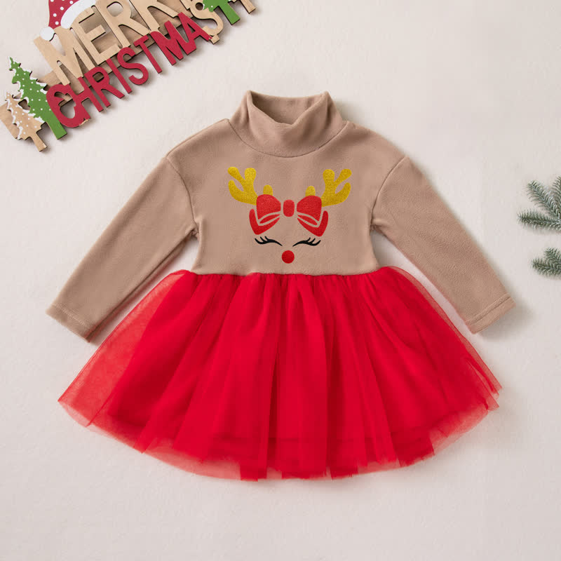 ベビーガール用タートルネックチュールクリスマスDress - アカシカ - 2-3Y - image 3