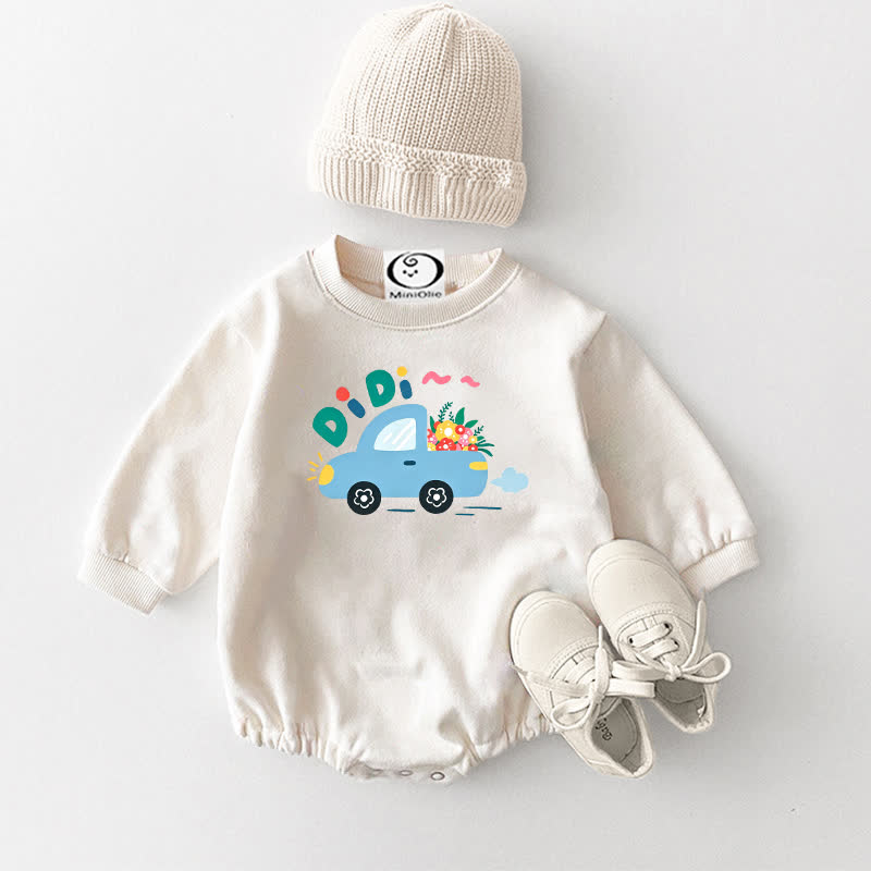 DIDI ベビー フラワーカープリント ホワイトボディスーツ - 白 - 18～24ヶ月 - image 1