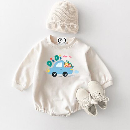 DIDI ベビー フラワーカープリント ホワイトボディスーツ - 白 - 18～24ヶ月 - image 1