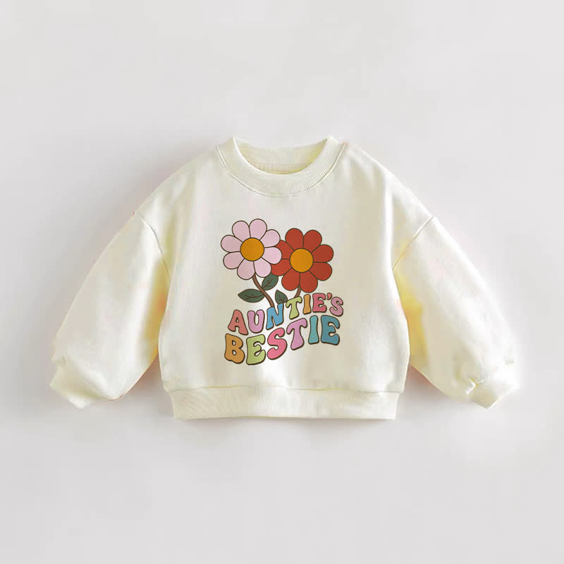 AUNTIE'S BESTIE幼児用 花柄クリームスウェットシャツ - クリーム - 3～5歳 - image 1