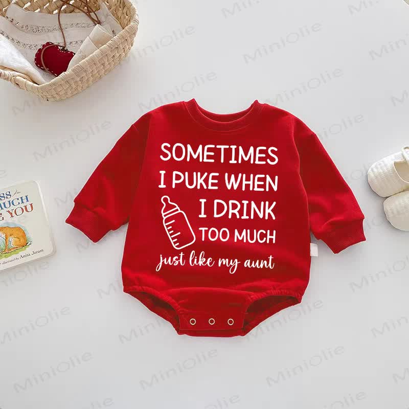 SOMETIMES I PUKE WHEN I DRINK TOO MUCHベビーレッドボディスーツ - 赤 - 18～24ヶ月 - image 1
