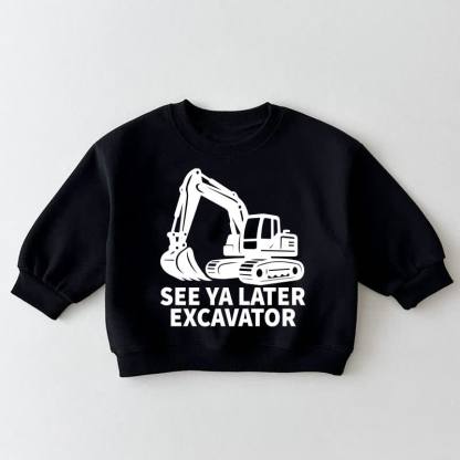 SEE YA LATER EXCAVATOR幼児用黒スウェットシャツ - 黒 - 3～5歳 - image 1