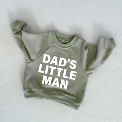DAD'S LITTLE MANベビー幼児用 グレーグリーン スウェットシャツ - グレーグリーン - 3～5歳 - image 1