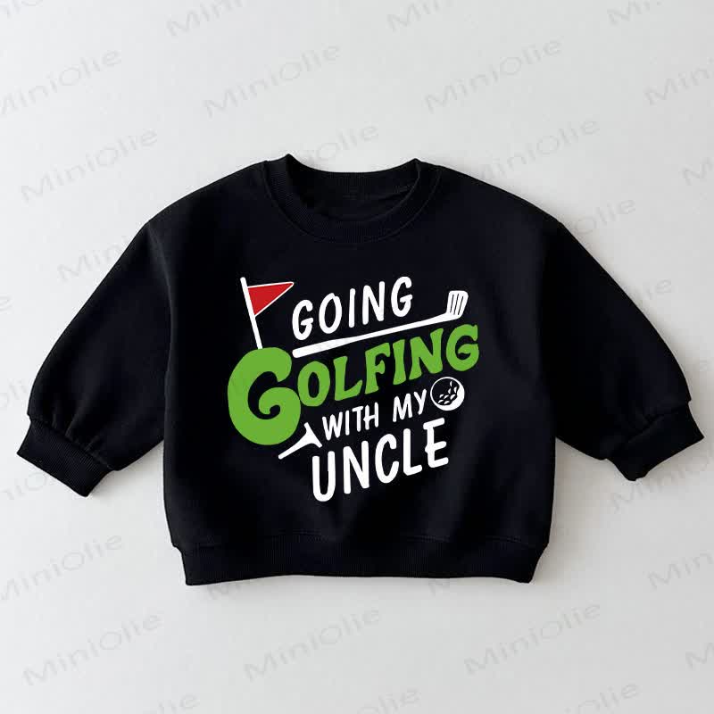 GOING GOLFING WITH MY UNCLEゴーストブラックスウェットシャツ - 黒 - 3～5歳 - image 1
