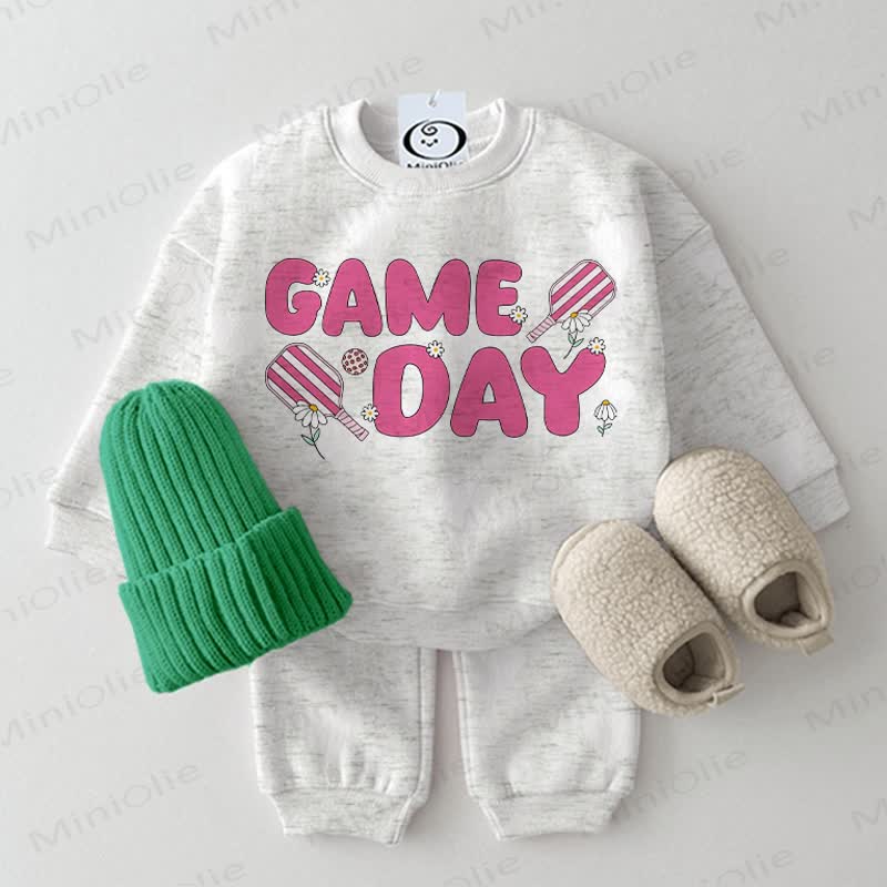 GAME DAYベビークリケット ライトグレー スウェットシャツ 2点セット - ライトグレー - 2～3歳 - image 1