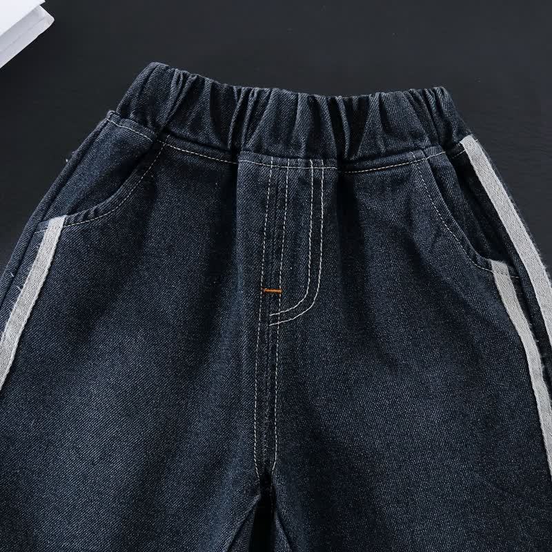 幼児男の子用ストライプトリムデニム3点セット - image 12