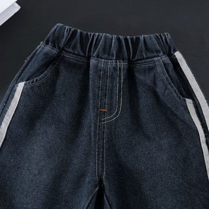 幼児男の子用ストライプトリムデニム3点セット - image 12
