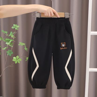 ベビー・幼児用クマ刺繍入りカジュアルジョガーパンツ - 黒 - 4～5歳 - image 5