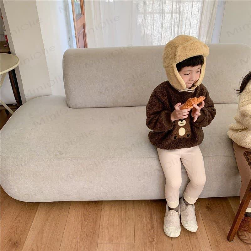 幼児用クマのワッペン付きリブ編みフリース裏地付きレギンス - image 15