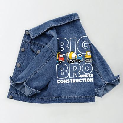 BIG BRO UNDER CONSTRUCTION幼児用乗り物柄デニムジャケット - 青 - 10-11歳 - image 1