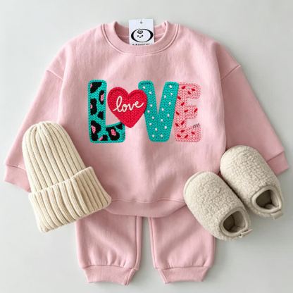 LOVEベビーピンク スウェットシャツ 2点セット - ピンク - 2～3歳 - image 1