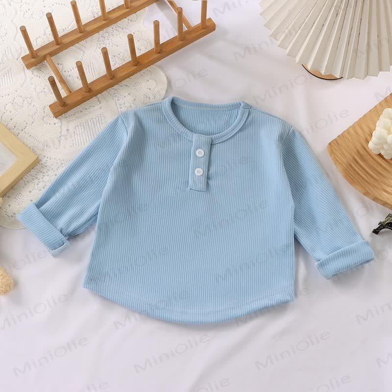 幼児向け 複数色展開 カジュアル モックネック 長袖Tシャツ - ワセット - 10-11歳 - image 5