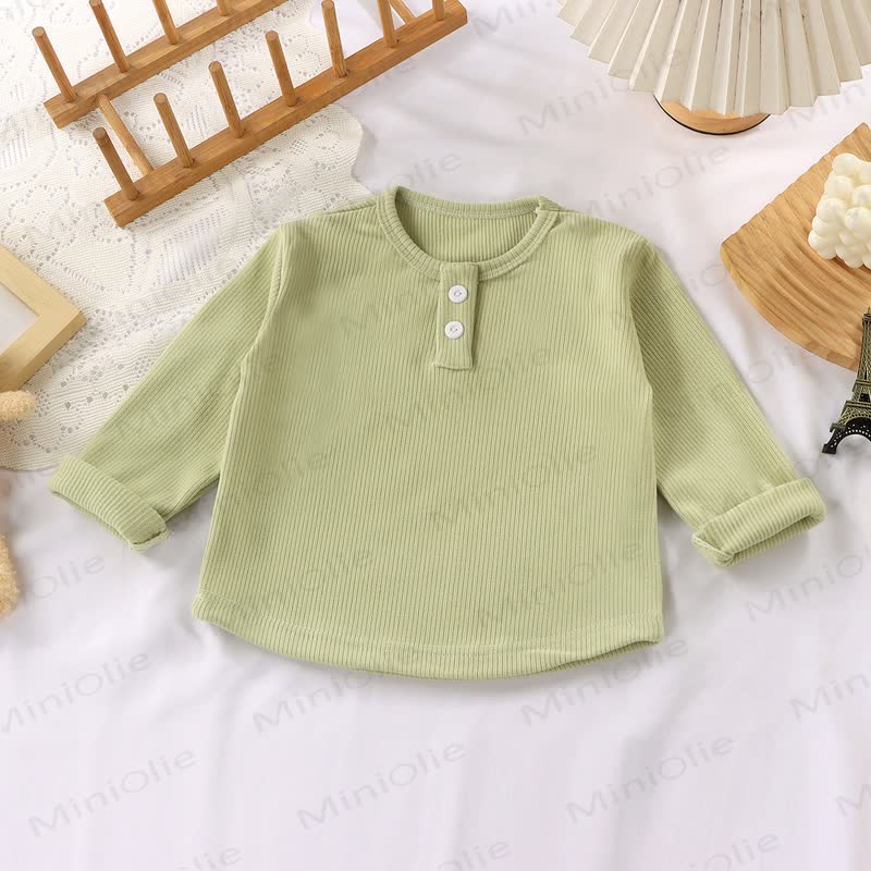 幼児向け 複数色展開 カジュアル モックネック 長袖Tシャツ - アクア - 10-11歳 - image 7