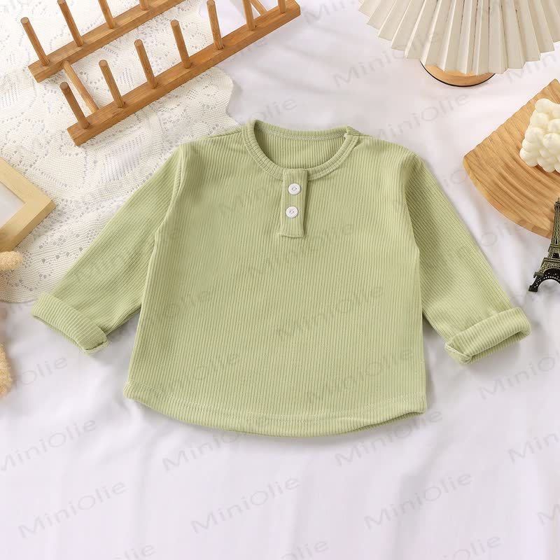 幼児向け 複数色展開 カジュアル モックネック 長袖Tシャツ - アクア - 10-11歳 - image 7