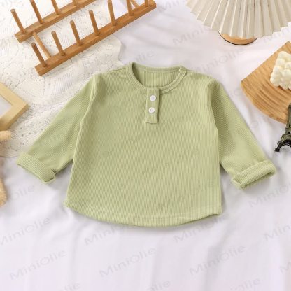 幼児向け 複数色展開 カジュアル モックネック 長袖Tシャツ - アクア - 10-11歳 - image 7