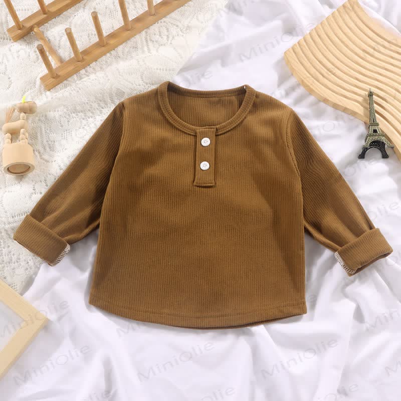 幼児向け 複数色展開 カジュアル モックネック 長袖Tシャツ - 緑 - 10-11歳 - image 14